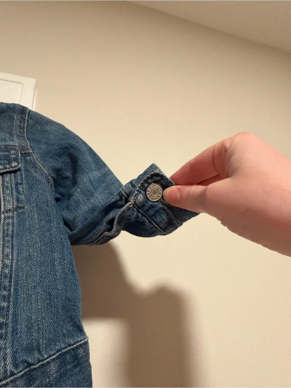Baby Gap Snap Up Denim Jacket- Organic Cotton- Collared- 12-18 Months